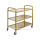 Square Tube Golden Service Trolley 3 Tiers